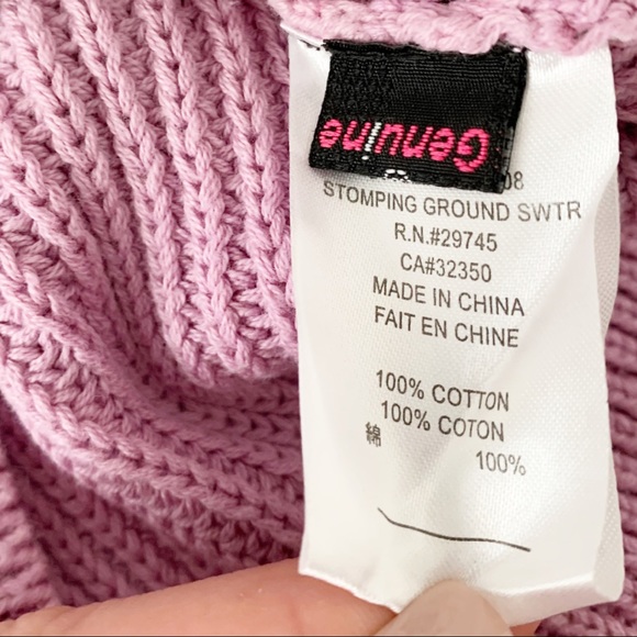 Volcom Pastel Ombré Cable Knit Sweater Blue/Lilac - Picture 8 of 11